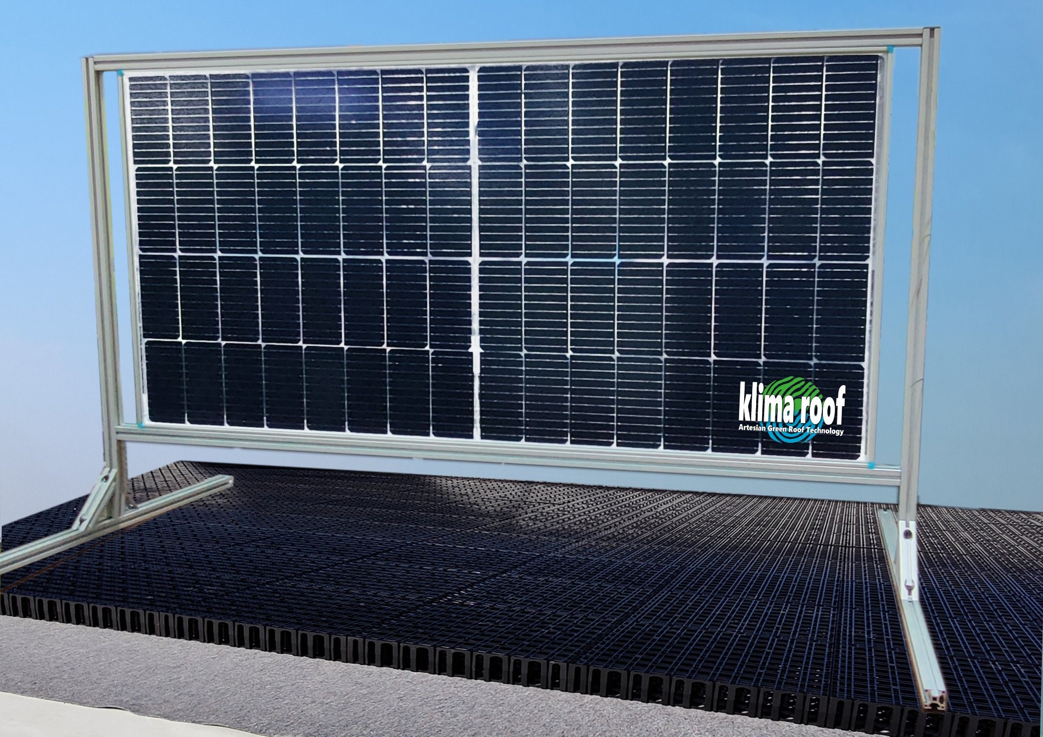 vertical Bifacial green roof solar